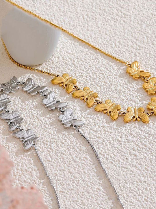 Awear Halskette mit Schmetterling-Design aus Stahl
