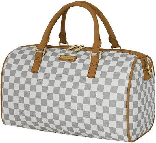 Sprayground Check Σακ Βουαγιάζ Μπεζ από Δερματίνη Μ32xΠ15xΥ24εκ.