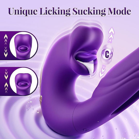 Smd Multitasker X3 Clitoral Licking Flapping & G Spot Vibrator 3-in-1 Vibrator 7 Vibration & Flapping Licking Modes Purple