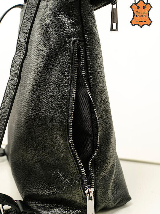 Leder Damen Rucksack Schwarz