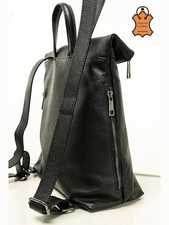 Leder Damen Rucksack Schwarz