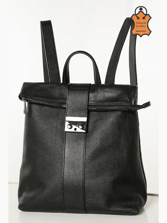 Leder Damen Rucksack Schwarz