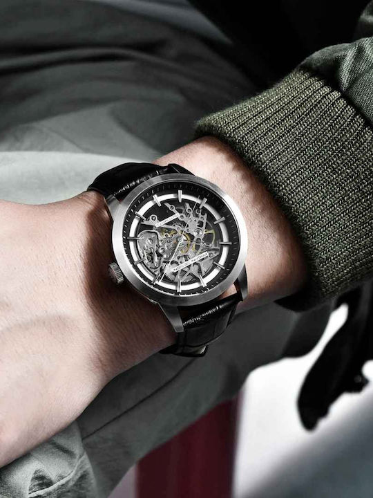 Pagani Design Ceas Barbatesc 43mm Automat cu Curea din Piele Bej