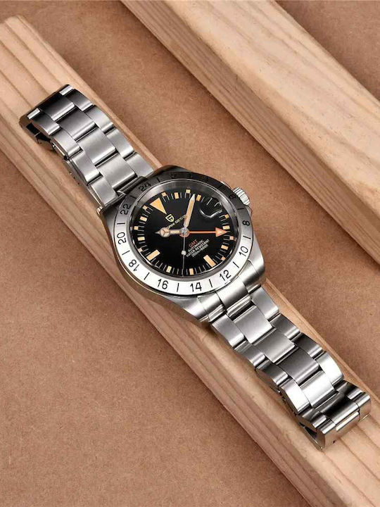 Pagani Design Ceas Barbatesc 42mm Automat cu Brățară din Metal Argintie