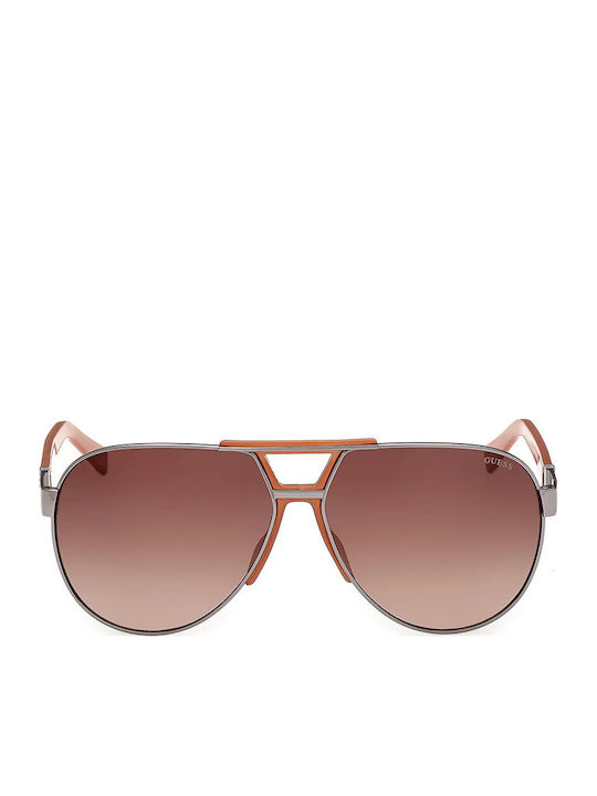Guess Ochelari De Soare Pentru Femei Cu Ramă Metalică Gri Și Lentile Degrade Portocalii GU00304 08F