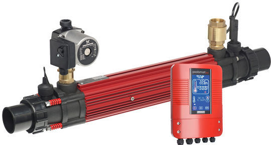 Heatsmart Coolsmart Plus Pool Smart Heating Plus Touch Screen 1m Flow Switch 1m Temp Sensor & Grundfos Booster Pump 90w 220v 50/60hz