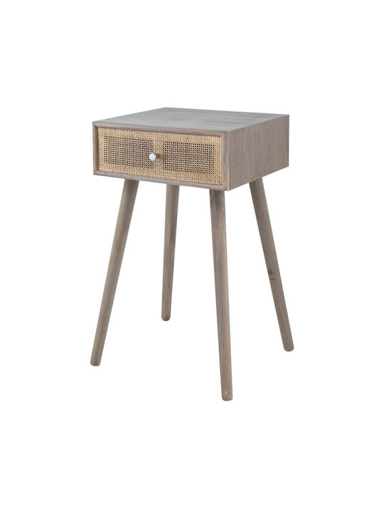 Artekko Cons Brown MDF Console Rattan 40x37x70 Cm 40cm X 37cm X 70cm
