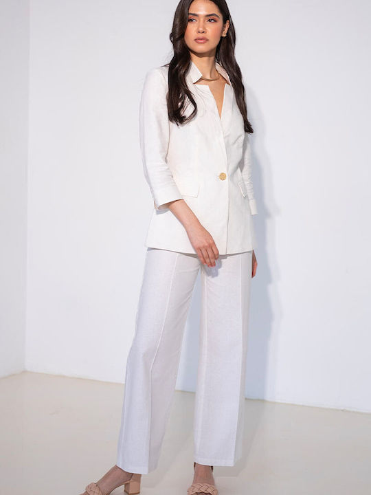 Hermosa Matilde Γυναικείο Σακάκι White