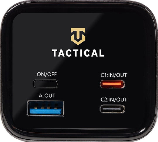 Tactical Headquarters Power Bank 27000mAh 65W με Θύρα USB-A και 2 Θύρες USB-C Γκρι
