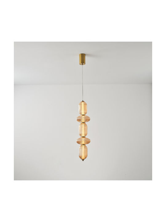 Eurolamp Verena Κρεμαστό Φωτιστικό Μελί LED με Θερμό Λευκό Φως 25x86x146εκ.