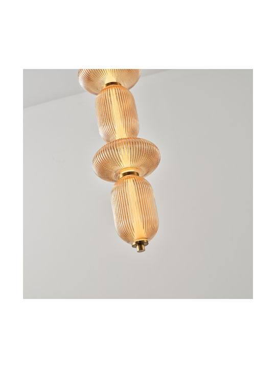 Eurolamp Verena Κρεμαστό Φωτιστικό Μελί LED με Θερμό Λευκό Φως 25x86x146εκ.