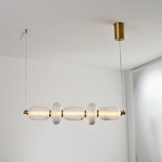 Eurolamp Verena LED Κρεμαστό Φωτιστικό Διάφανο 25x86x146εκ.