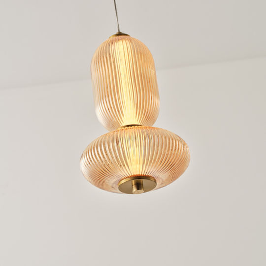 Eurolamp Verena Pendant Ceiling Light Honey LED with Warm White Light 22x43x145cm