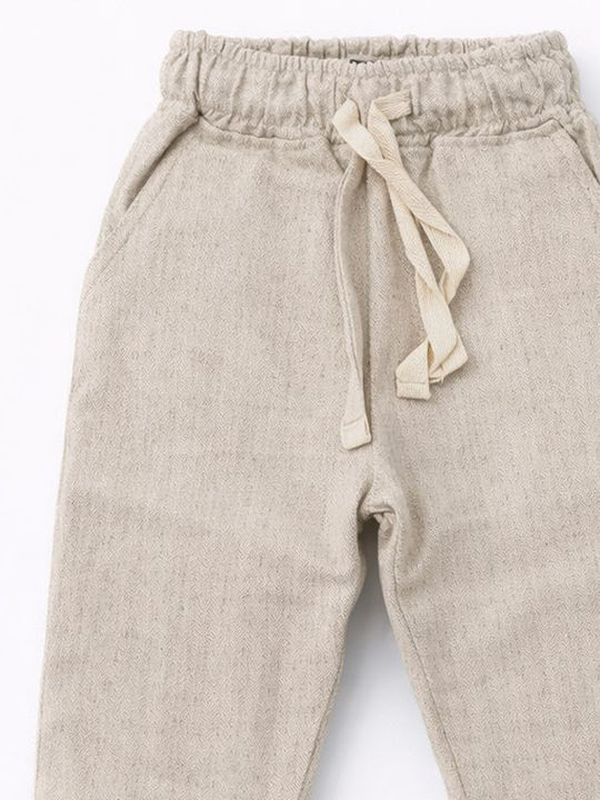 Παιδικό Παντελόνι Chino Λινό Εκρού Ecru