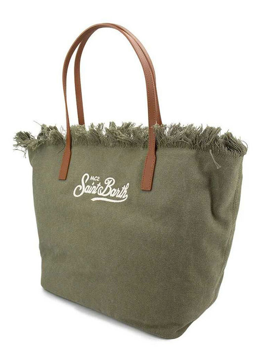 Stoff Damen Schultertasche Khaki