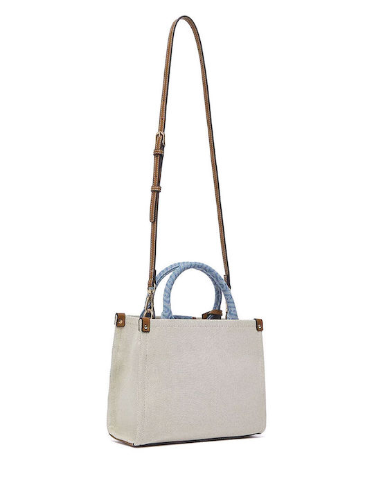 Fabric Women's Tote Handbag Beige