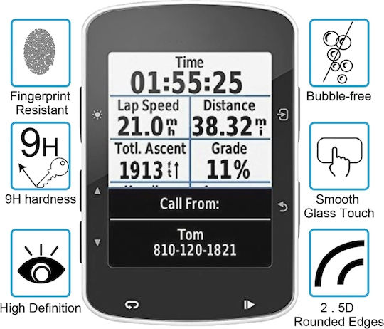 Garmin Edge 520 0.26mm 2.5d 9h Tempered Glass Film Screen Protector