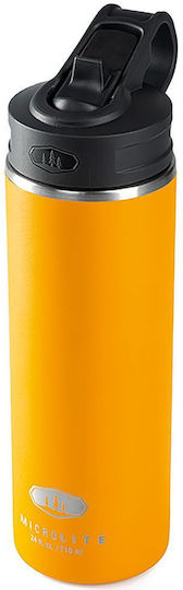 GSI Outdoors Stainless Steel Thermos Bottle 710ml Mineral Yellow with Straw