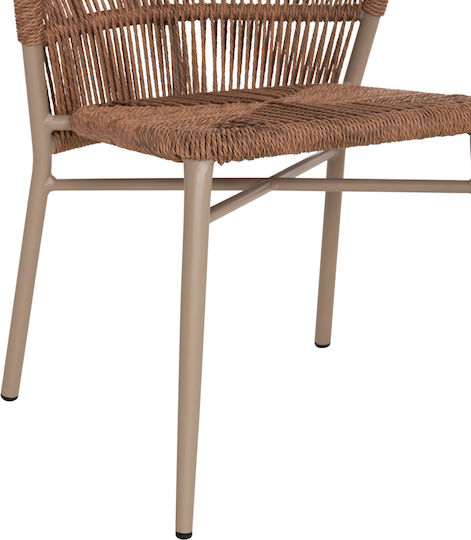 Outdoor Chair Aluminum Lynn Cappuccino 57x62x78cm