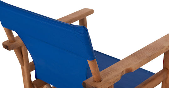 Outdoor Armchair Wooden Blue 57x54x88cm