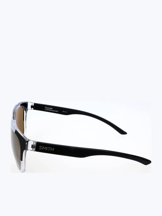 Smith Founder Founder Unisex Γυαλιά Ηλίου με Διάφανο Σκελετό και Καφέ Φακό