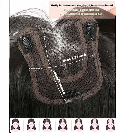 Haarverlängerung mit Clip mit Menschliche Haare in Schwarz Farbe 30cm