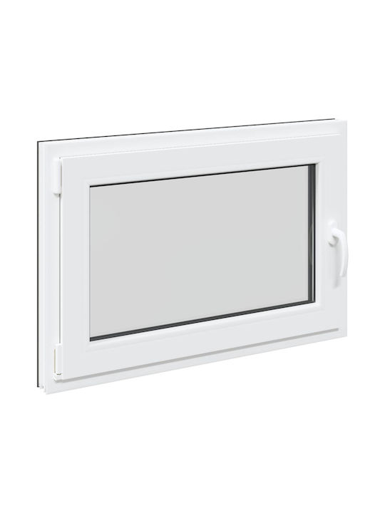 vidaXL Hinged PVC Window W90xH60cm
