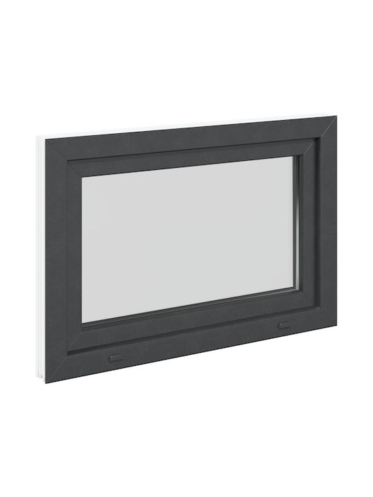 vidaXL Hinged PVC Window W90xH60cm