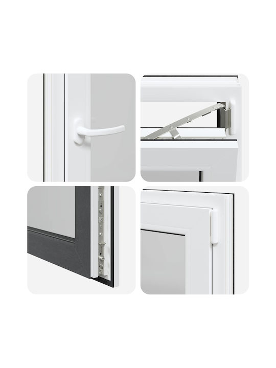 vidaXL Ανοιγόμενο Παράθυρο PVC Risor Π60xΥ80cm
