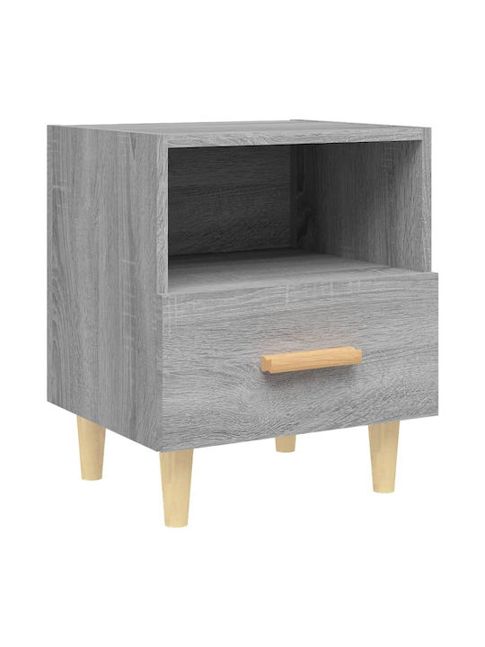 Wooden Bedside Table Γκρι Sonoma 40x35x47cm