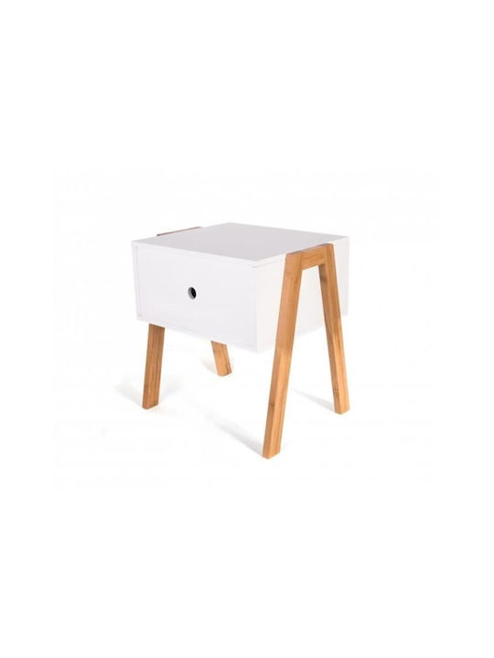 Nachttisch HD3728 Holz Weiß 45.3x44x35cm