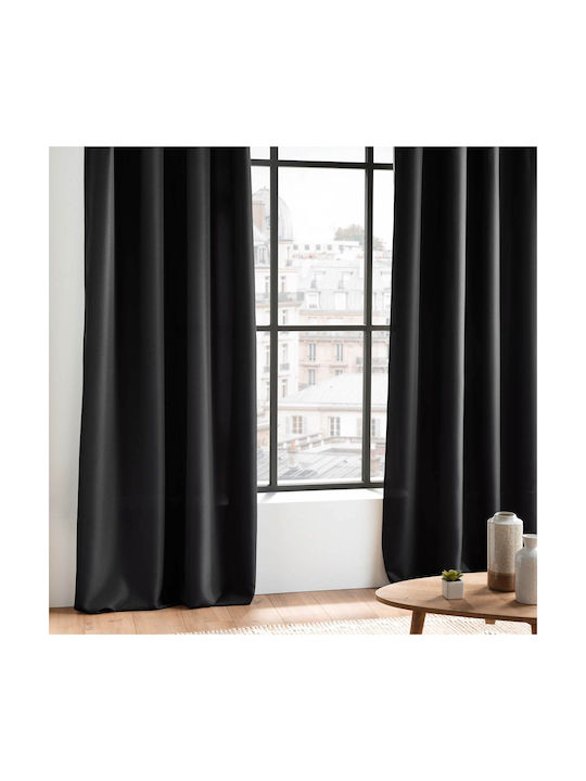 Κουρτίνα με Τρουκς Essentiel Noir 140x260εκ.