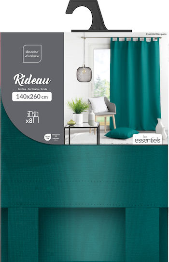 Къртина с Презрамки Essentiel Син Паун 140x260см