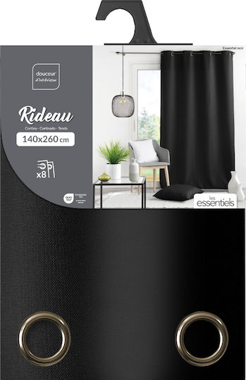 Κουρτίνα με Τρουκς Essentiel Noir 140x260εκ.