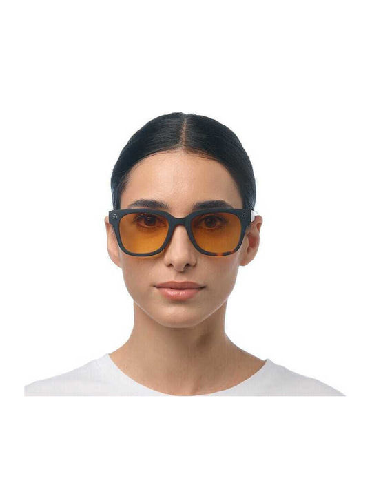Okkia Giovanni Unisex Sonnenbrillen mit Horn umrandeten Rahmen Havana Schwarz Verlaufsfarbe
