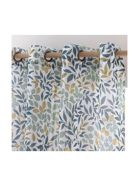 Curtain with Grommets Ilona Petrol Blue 140x240cm