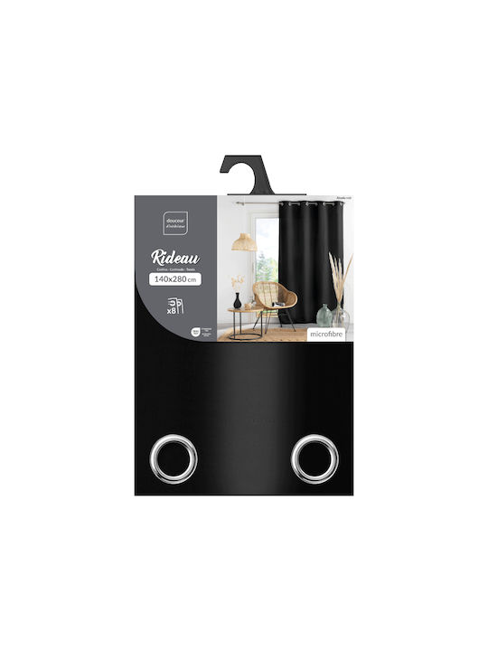 Spitishop Vorhang mit Grommets Absolu Schwarz 140x280cm