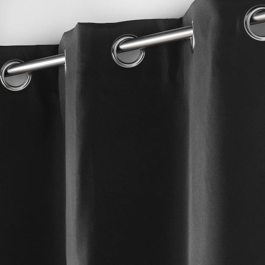 Κουρτίνα Παραθύρου με Τρουκς Micropolar Black 135x180εκ.