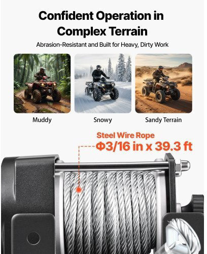 Vevor Ηλεκτρικός Εργάτης Αυτοκινήτου 4x4 12V με Δυνατότητα Έλξης 1360kg