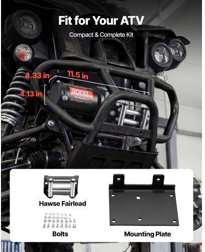 Vevor Ηλεκτρικός Εργάτης Αυτοκινήτου 4x4 12V με Δυνατότητα Έλξης 1360kg