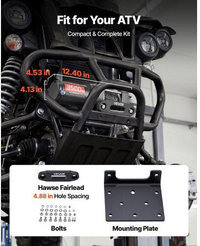 Vevor Ηλεκτρικός Εργάτης Αυτοκινήτου 4x4 12V με Δυνατότητα Έλξης 1587kg