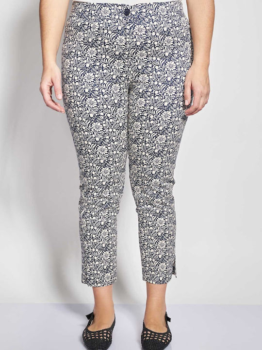 Pantaloni Dama Albastru Costum Slim Fit