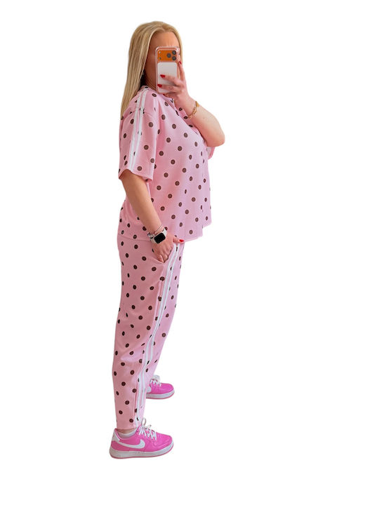Women's Pink Set with Trousers with Rubber Band