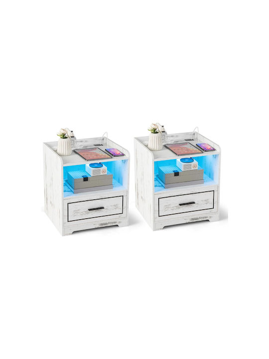 Wooden Bedside Tables Blue 2 Pieces 45x40x50cm