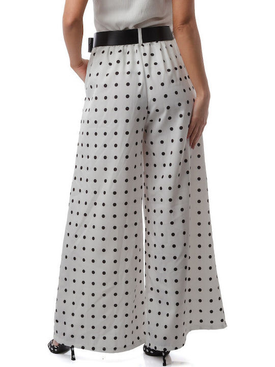 White Polka Dot Wide Pantaloons Belt