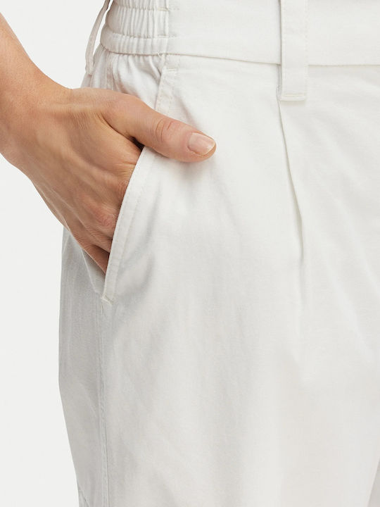 Damen Stoff Fracht Hose Weiß