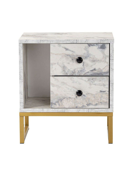 Κομοδίνο Glimmer Ξύλινο Κίτρινο 45.2x29.5x50cm