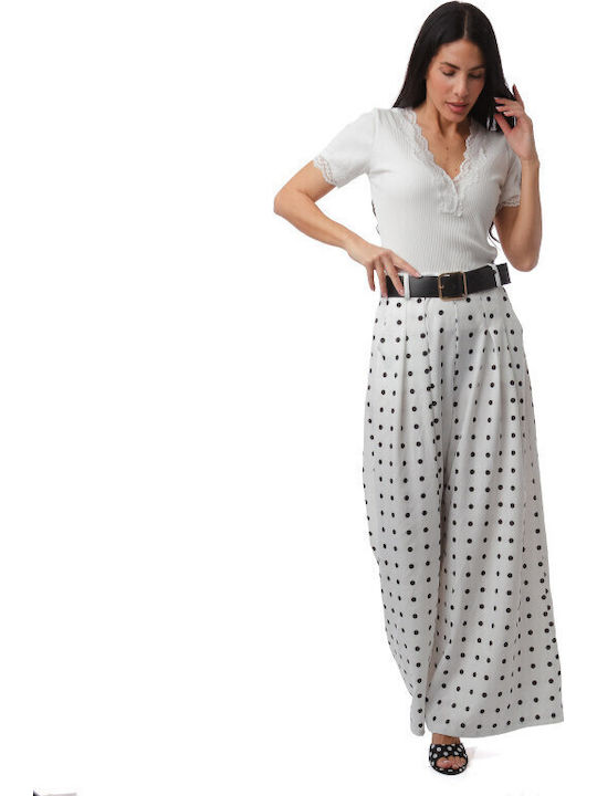 White Polka Dot Wide Pantaloons Belt