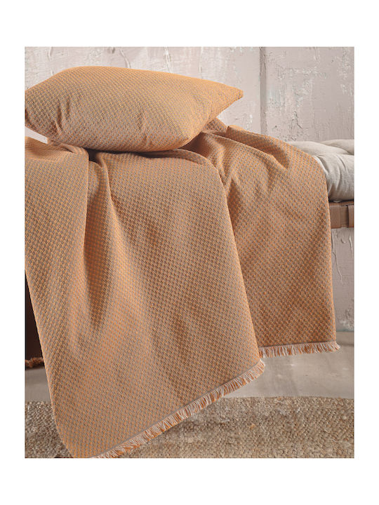 Rythmos Rami Four-Seater Sofa Jacquard Throw 180x330cm Brown