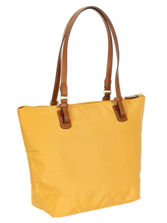 Leder Damen Schultertasche Gelbe